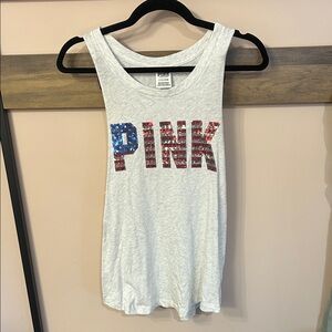 Pink Patriotic Logo Muscle Tank